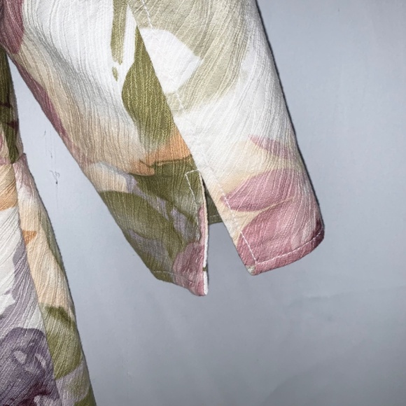 Coldwater Creek Cotton Floral 3/4 Sleeve Blazer - Picture 8 of 11